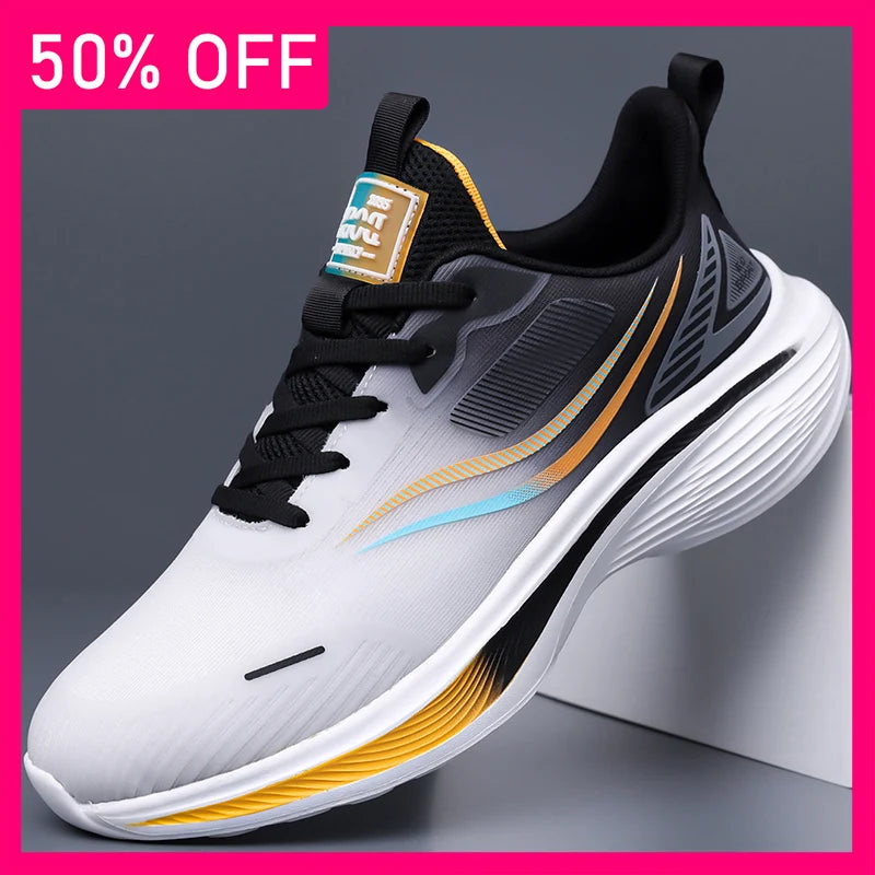 Men Sports Shoes Classic Mesh Breathe Fashion Lace Up Versatile Comfort Outdoor Fitness Shoes 2026 New Soft Soled Running Shoes