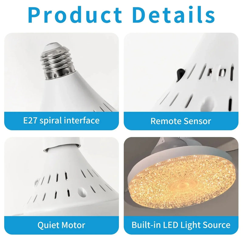 Ceiling Fan Light Crystal Lampshade Retractable Blades Fans APP and Remote Control Fans Light Modern and Simple Bedroom Lighting