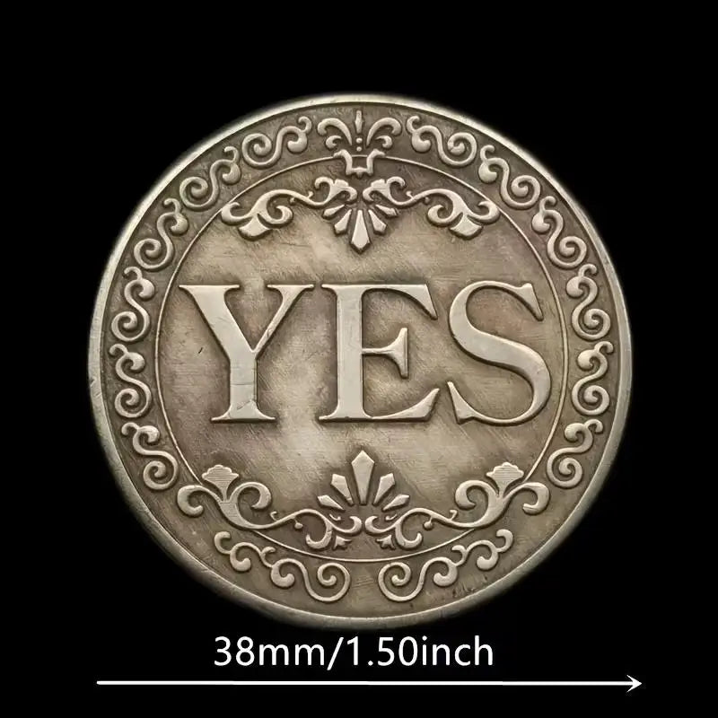 កាក់ចម្លង YES/NO 1គ្រាប់ – ស្ពាន់ពណ៌ប្រាក់-ប្រផេះ/មាស លំនាំផ្កាអនុស្សាវរីយ៍ សម្រាប់សន្សំ និងកាដូអនុស្សាវរីយ៍