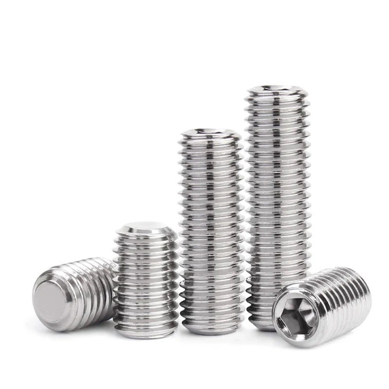 M3-M10 DIN913 Black Steel 304 Stainless Steel Hex Hexagon Socket Allen Flat Point Set Screw Grub Bolt Assortment Kit