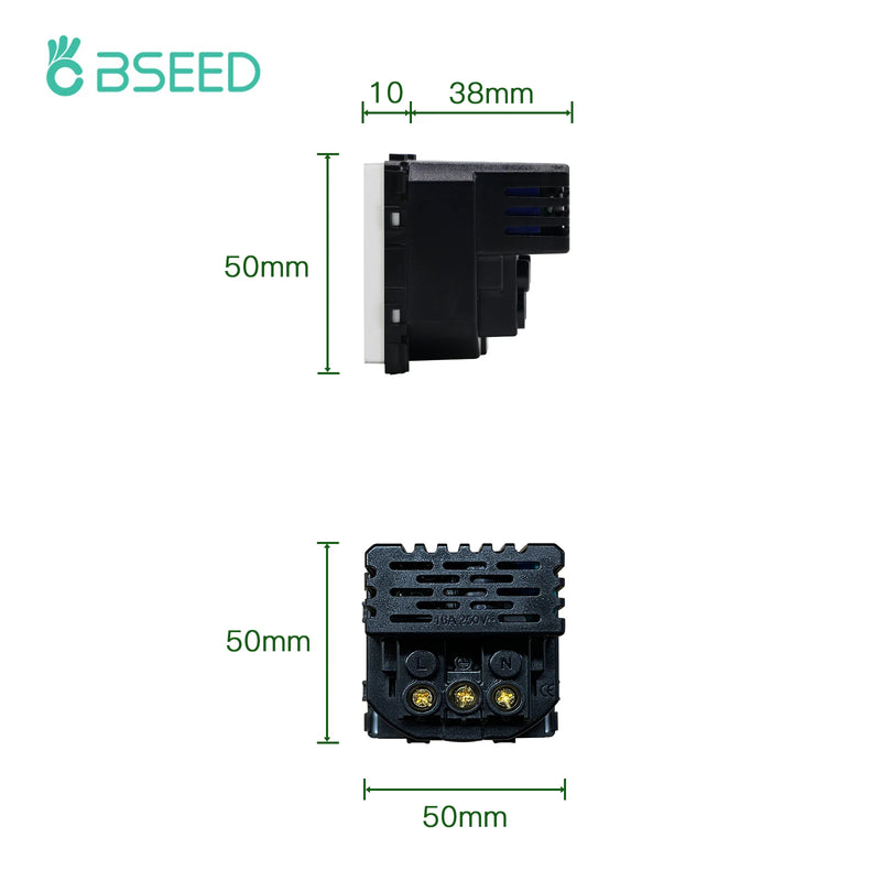 BSEED EU Standard Wall Socket with USB RJ45 TV Satellite Plug Glass Panel DIY Free Combination Function Part for Home Automation