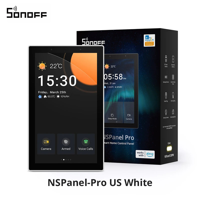 SONOFF NSPanel Pro US Smart Panel 4.7" Built-in Zigbee Matter Hub Home Security Camera Viewer via eWeLink All-in-one Control