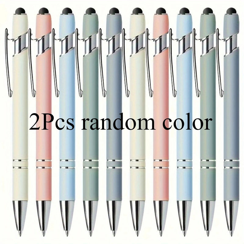 2/5pcs Morandi Retractable Ballpoint Pens , Smooth Writing, Non-Slip Grip,Mid-Tip Bullet Refill, Ideal for Daily Use
