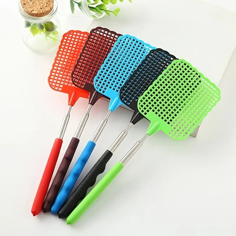 1/2pcs Mini Retractable plastic fly swatter,suitable for home kitchen,outdoor garden,easy to use ,perfect for eliminating flies.
