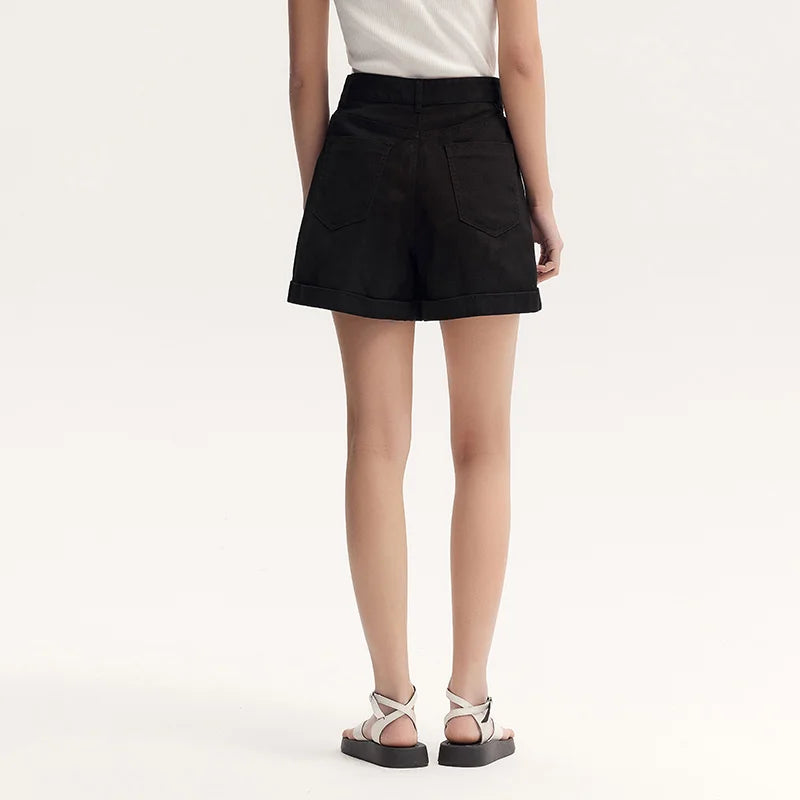 Semir Casual Pants Women Simple And Clever Design 2024 Summer New Fashionable Folded Hem Shorts For Petite Figures