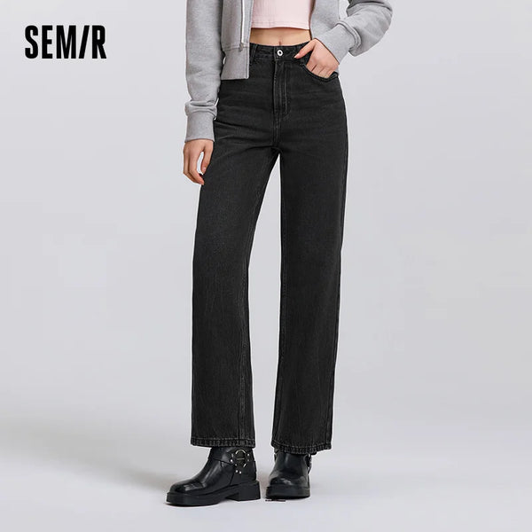 ខោខូវប៊យ Semir ទន់សម្រាប់នារី រដូវផ្ការីក ជើងធំទូលាយ គ្របដណ្តប់ត្រគាក មូលដ្ឋាន INS ទាន់សម័យ តូច ធម្មតា ម៉ូដទាន់សម័យ ខោវែង