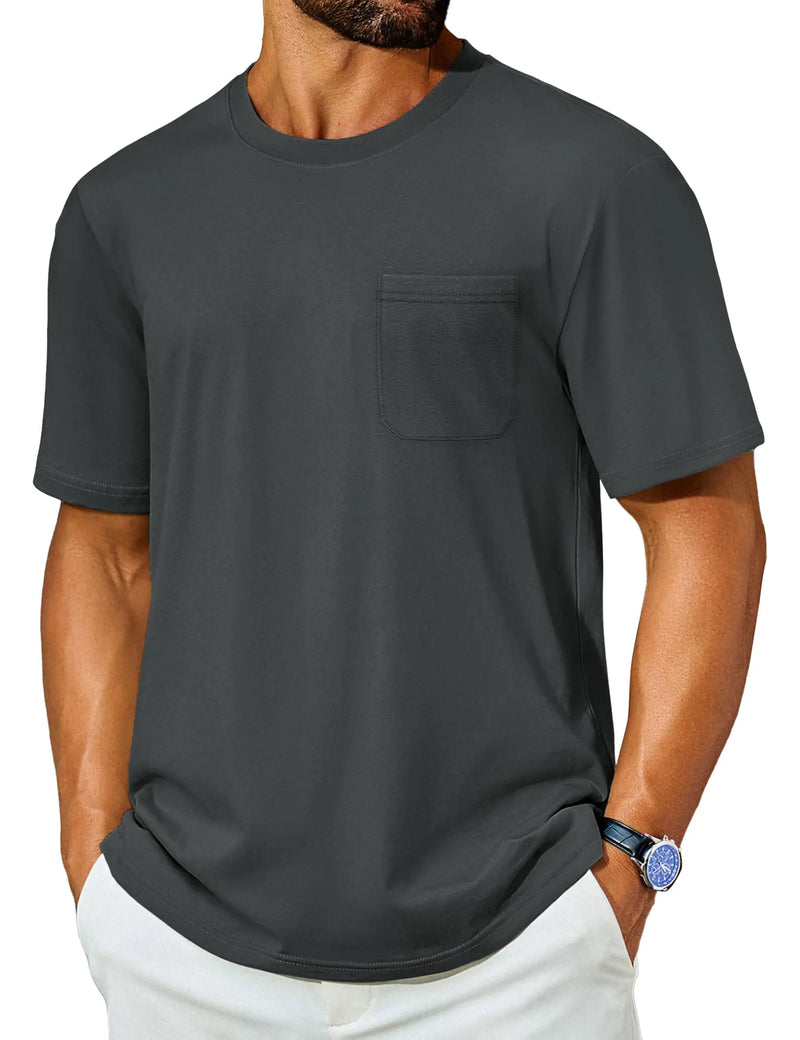TACVASEN Men's Quick Dry T-Shirt UV Protection Short Sleeve Summer Tee With Pocket Breathable  Hiking Fishing Performance Top