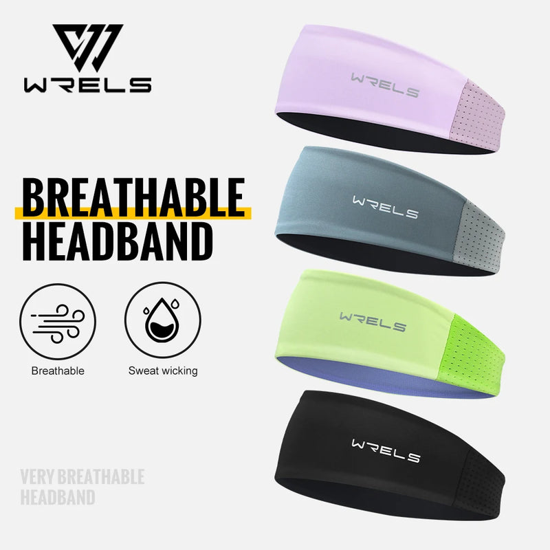 WRELS Sports Headbands For Men Woman Running Fitness Sweatband Elastic Absorbent Sweat Cycling Tennis Yoga Gym Head Band
