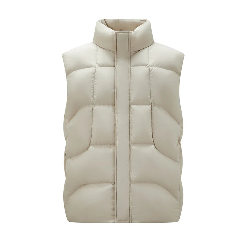 Semir Men Down Vest Water Repellent 90 Percent Down Fill Stand Collar Loose Fit Solid Color Urban Casual Style 2026 Winter