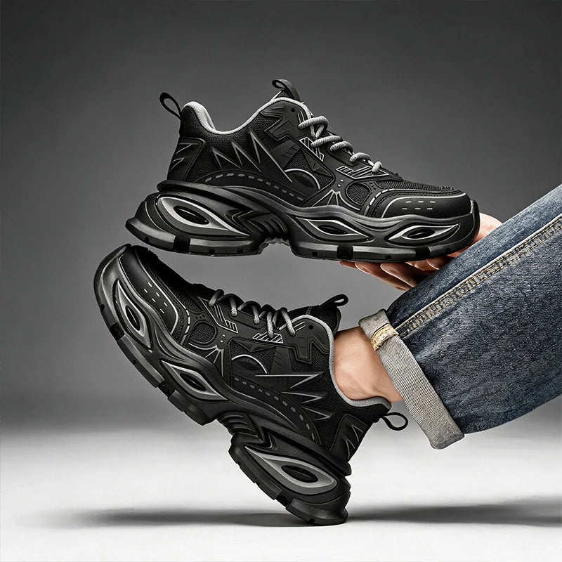 Chunky sneakers Men's casual four seasons new breathable light mecha shoes fashion soft sole outdoor comfort running sports shoe