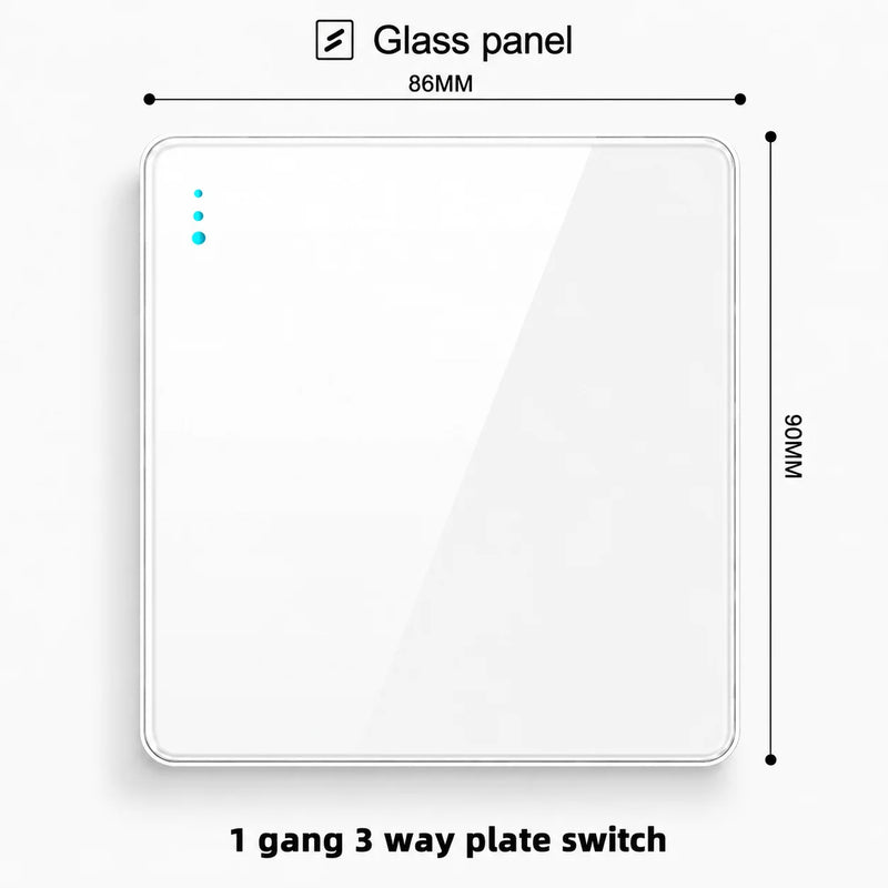 White Tempered Glass 2Way Wall Light Switch, UK Wall 18W Type-C Fast Charging USB Socket, Universal Electrical Outlet Plug 220V
