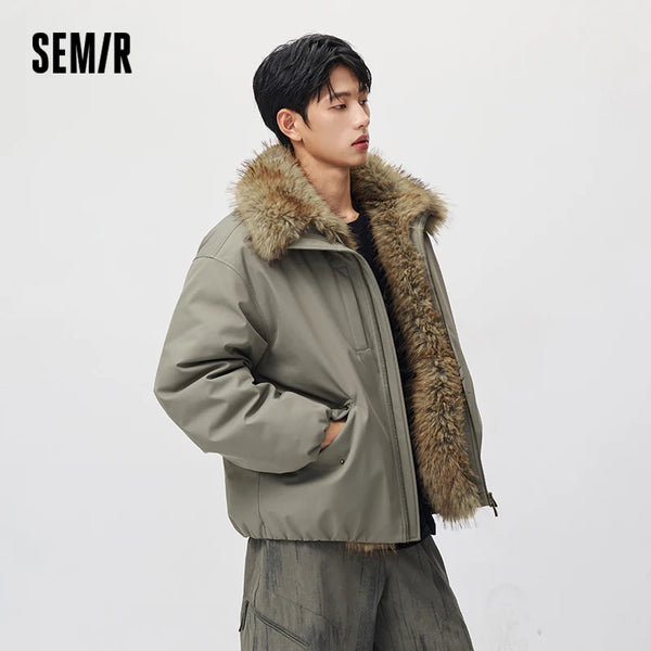 អាវក្រៅ Semir សម្រាប់បុរស កអាវរោមសត្វការពារ ការពារខ្យល់ ការពារទឹកជ្រាប រដូវរងា ឆ្លាតវៃ ធម្មតា ម៉ូដសម្រាប់គូស្នេហ៍ 2026