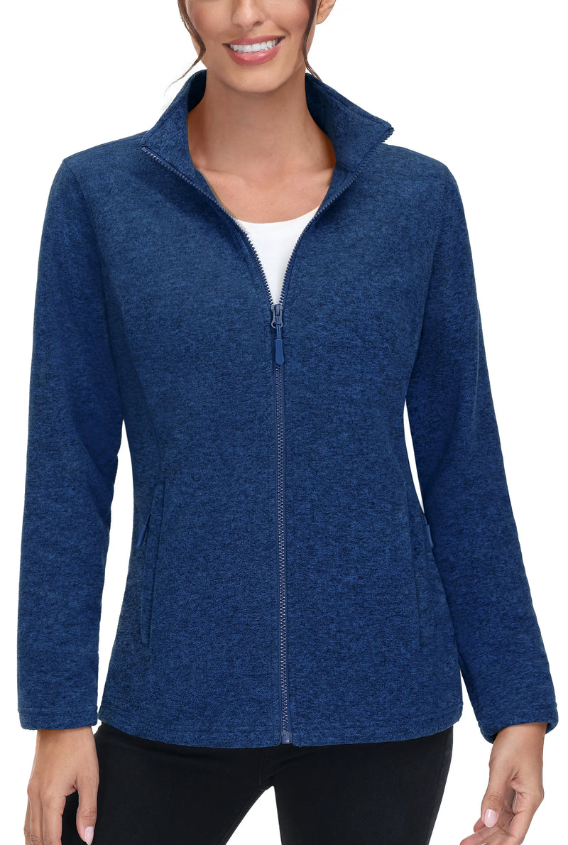 TACVASEN Spring/Autumn Lightweight Fleece Jackets Womens Sports Warm Sweatshirts Thermal Casual Turtleneck Sweater Coats Tops