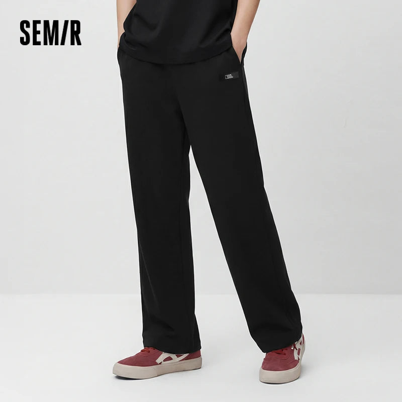 Semir Men Pants Elastic 2026 Waist Drawstring Loose Fit Straight Urban Casual Everyday Style Soft Comfortable Daily Wear Trendy