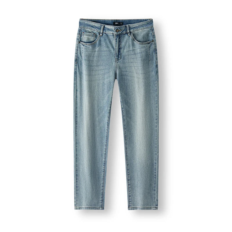 Semir Men Jeans Vintage Washed Elastic Cotton Soft Slim Leg Versatile Fashion 2026 Casual Daily Street Wear