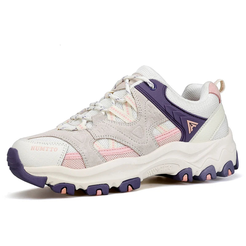 HUMTTO New Outdoor Women's Sneakers Hiking Shoes for Women 2021 Sport Climbing Female Shoes Leather Camping Trekking Boots Woman