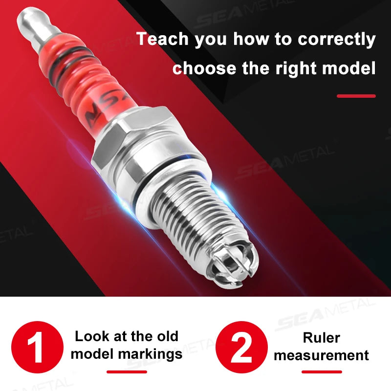 SEAMETAL 1/2/4PCS 3 Electrode Racing Spark Plug A7TC D8TC Triple Spark Plugs for ATV Scooter Dirt Bike Motorcycle Accessories