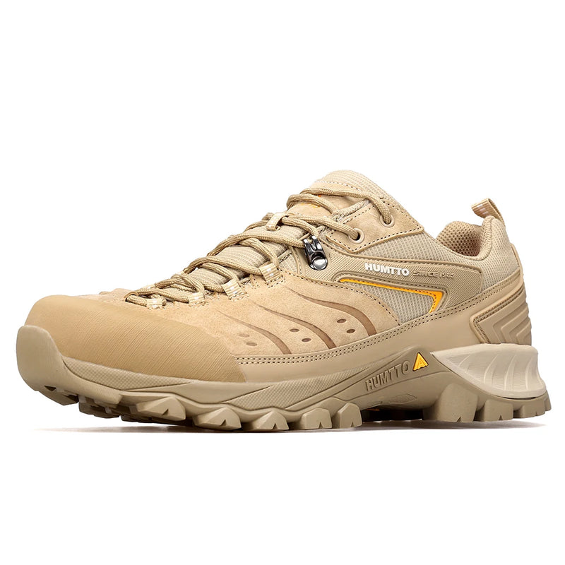 HUMTTO Outdoor Sneakers for Men Genuine Leather Hiking Boots Mens Luxury Designer Climbing Trekking Sports Safety Work Man Shoes