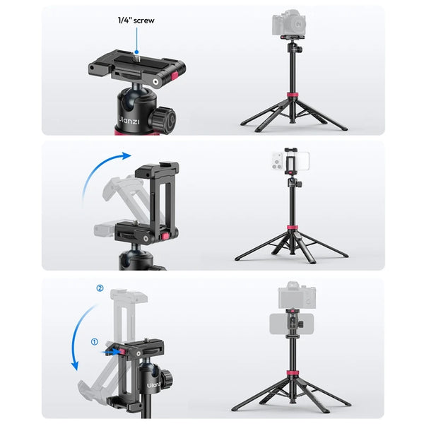 Ulanzi MT44B 1.5M 2-in-1 Selfie Stick Tripod ជើងទម្រសម្រាប់ទូរស័ព្ទ ជើងទម្រសម្រាប់ iPhone 17 16 Android កាមេរ៉ា DSLR Vlog Live