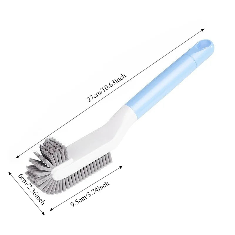 1pc Shoe Brush Long Handle Double Head Soft Hard Bristle 360° No Dead Corner No Damage to Shoes Multi-functional Cleaning.