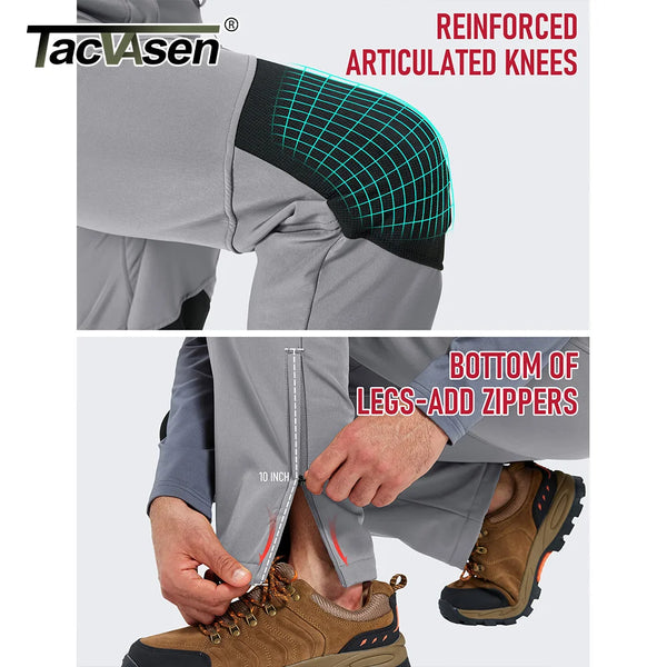 TACVASEN Men's Winter Hiking Pants Fleece Lined Waterproof Softshell Trousers Warm Snow Ski Moutain Insulated Pants with Pockets