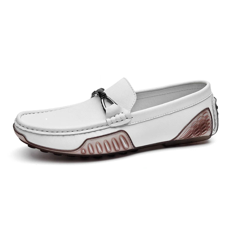 Spring Autumn Mens Casual Loafers Men Leather Shoes Slip On Luxury White Black Loafer Shoes Size 38-44 Dropshipping