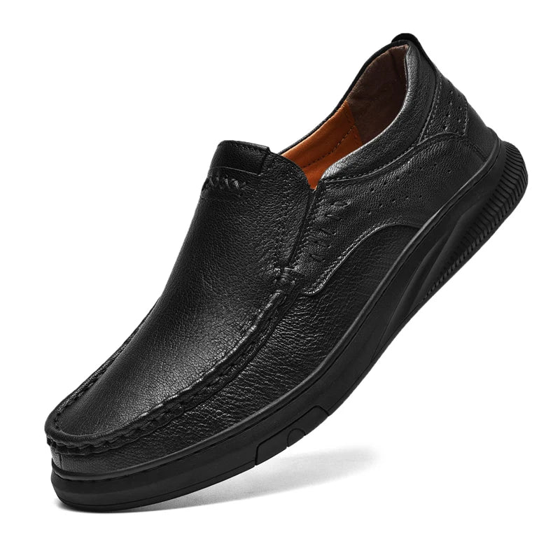 Men's casual leather shoes spring and summer fashion outdoor soft soles comfort shoes business dress leather shoes Driving shoes
