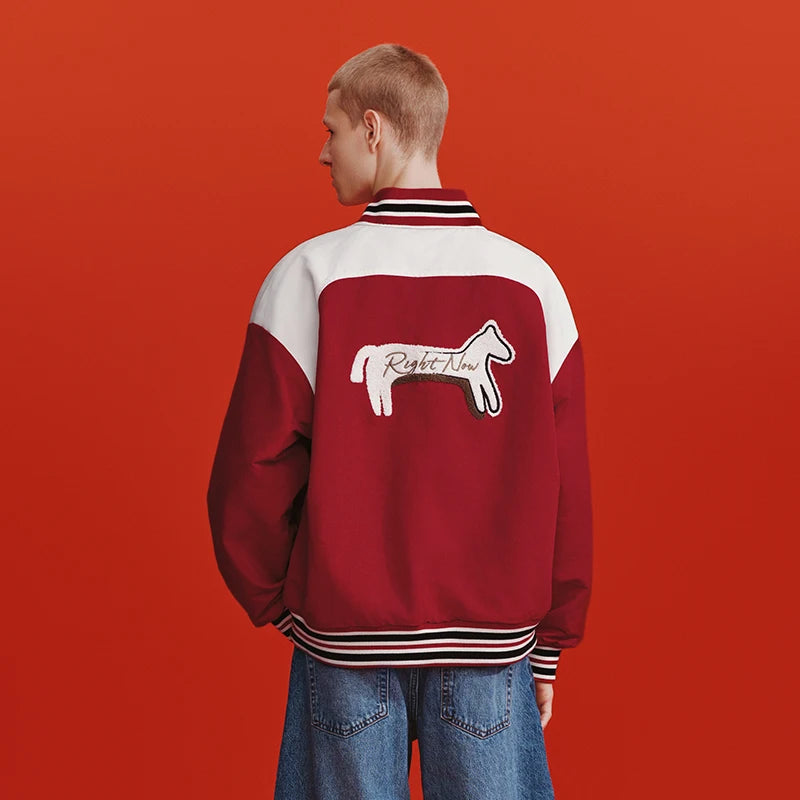 Semir Men Jacket 2026 Spring New Red Double Sided Wear American Retro Style Loose Baseball Casual Outdoor Tops