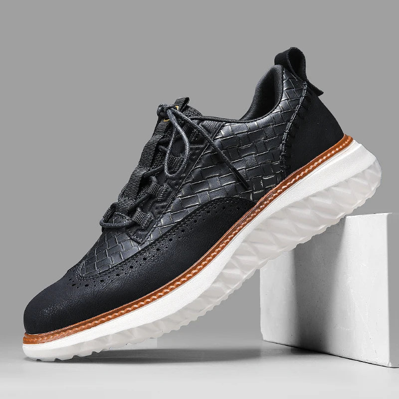 British Style Brogues Mens Leather Casual Shoes Thick Soles 5cm Plus Big Size 50 51 52 Italian Luxury Brand Designers loafers