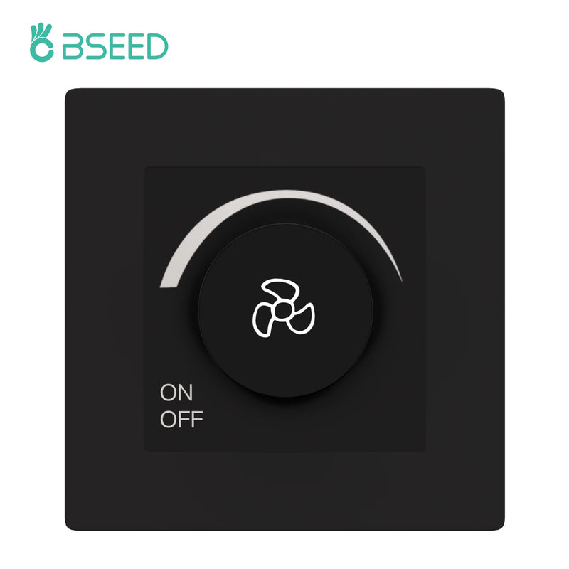 BSEED Fan Switch Knob Button Switch Adjust Speed With Wall Power Socket Switch ON OFF Plastci Frame Black 220V