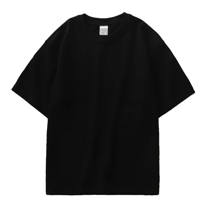Dukeen 11.2oz Heavyweight 100% Cotton T-Shirt Men's Casual Solid Color Short-Sleeved White CrewNeck Thick Tops Unisex.