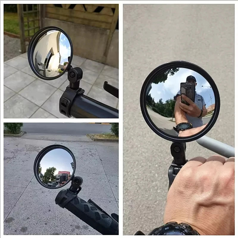SEAMETAL Universal Bicycle Rearview Mirror 360 Degree Rotation Convex Wide Angle Handlebar Rear View Mirrors for Bike Accessorie