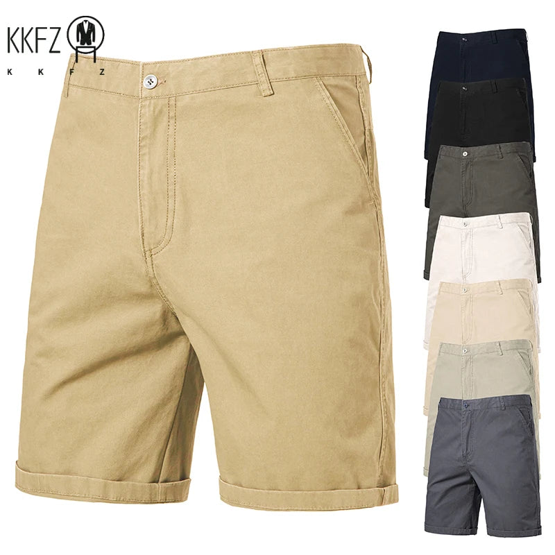 Breath Weave Male Knee Shorts Front Zip Closure Two Back Pockets Daily Office Semi Formal Casual Short Trousers