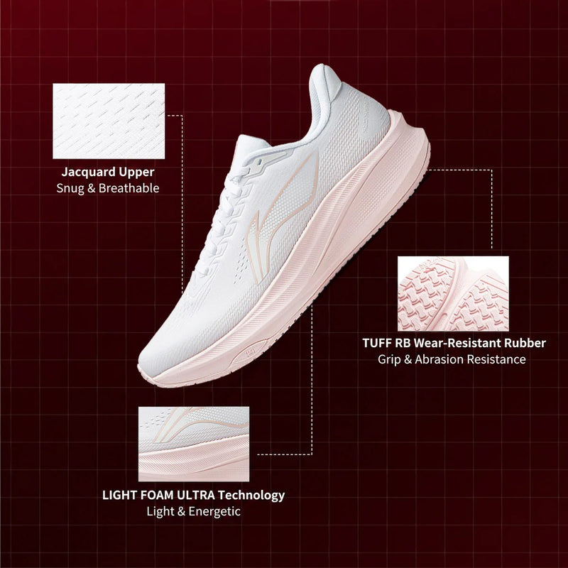 ស្បែកជើងរត់ប្រណាំង Li-Ning សម្រាប់នារី RED HARE 9 Racing មានស្នោស្រាល មានខ្យល់ចេញចូលបានល្អ ស្បែកជើងហ្វឹកហាត់ Lining ការពារការរអិល ARPW004