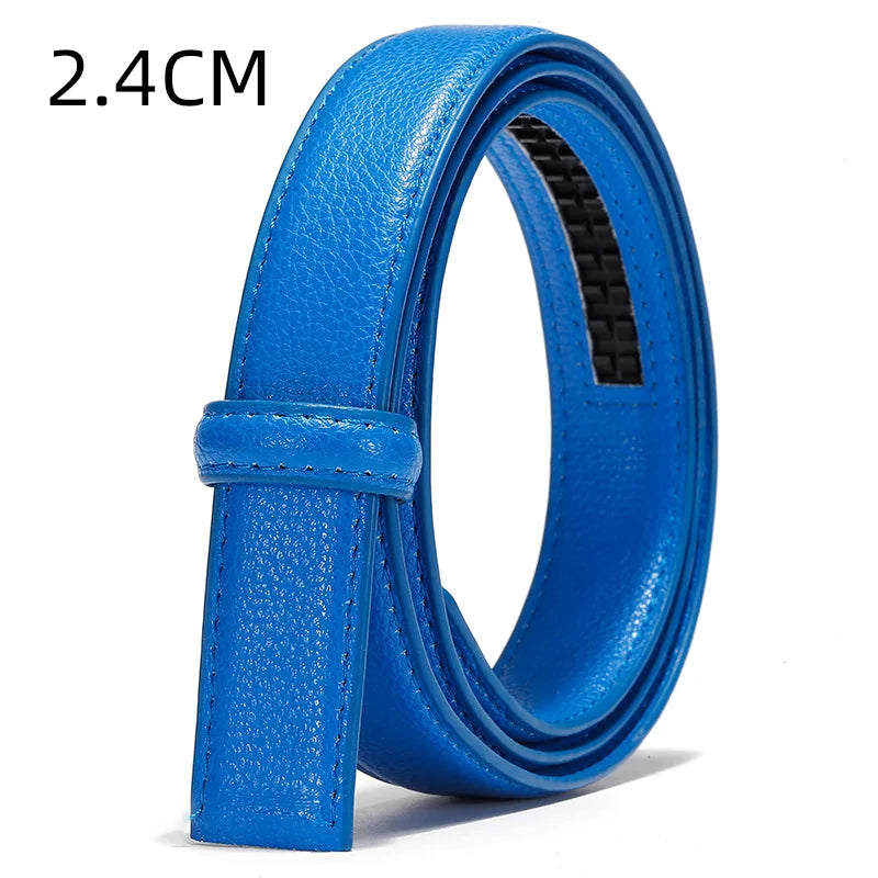 2.4cm 3.0cm 3.5cm Width Available,PU Automatic Buckle Strip Yellow Belt Gray Belt Blue Green Belts (No Belt Metal Buckle) 2026