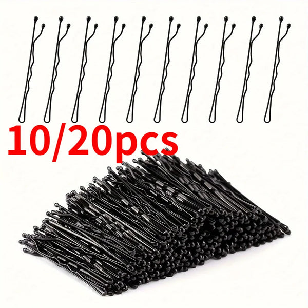 10/20pcs Invisible Wave Bobby Pins,Durable Metal Hair Clips for Women, Simple Solid Color Barrettes with Storage Box.Hairpin