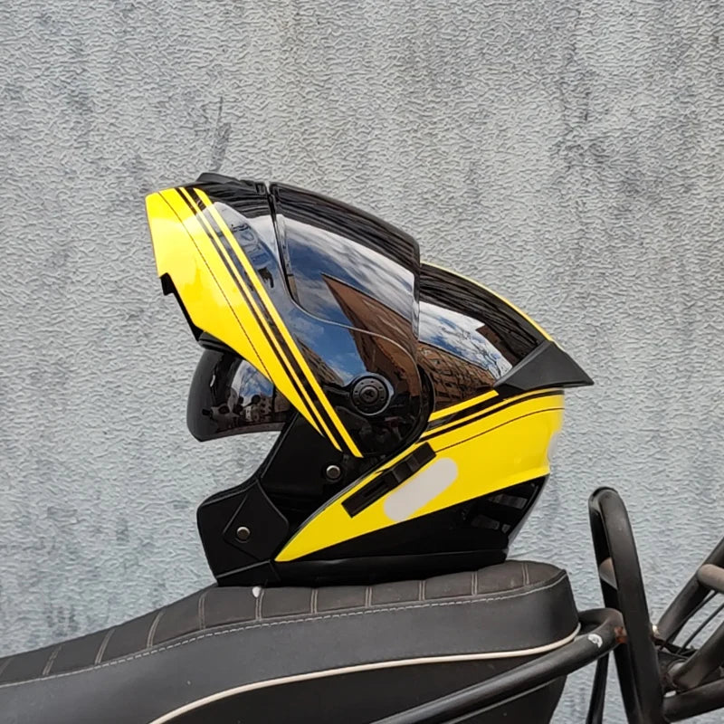 ORZ DOT Certification ORZ Motorcycle Helmet Double Lens Cross Section Helmet Safety Modular Flip Helm Unisex Helmet With Visor