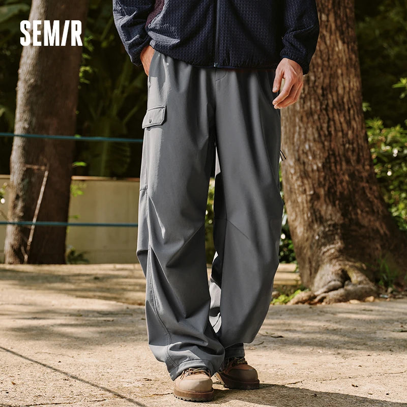 Semir Parachute Pants Loose Fit Men 2025 Winter Curved Leg Sporty Outdoor Casual Comfortable Trendy Bottoms