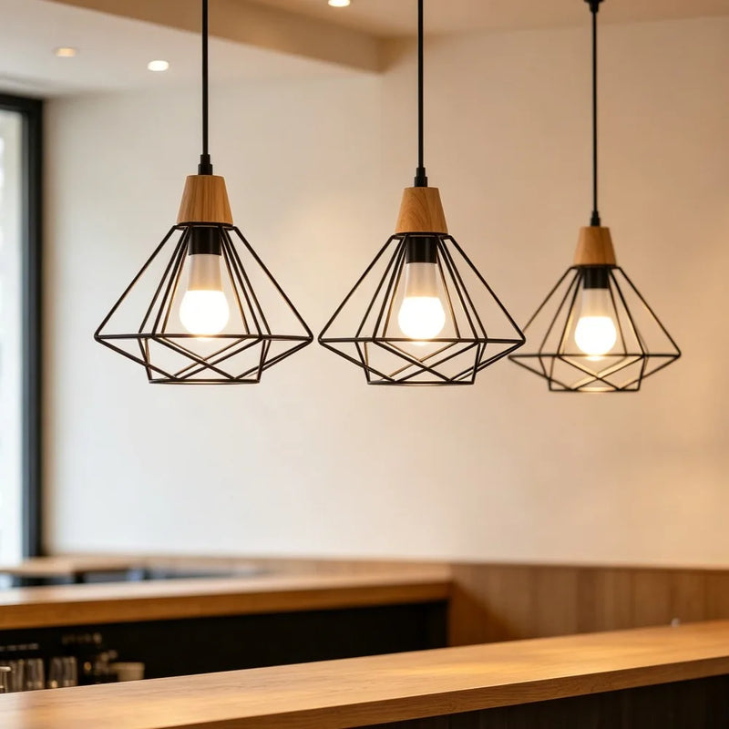 3-Light Chandelier Farmhouse Kitchen Island Pendant Light Fixture Industrial Hanging Pendant Lighting for Dining Room Bedroom