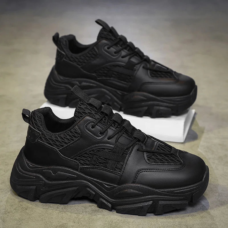Men's Thick sole casual sneakers summer new soft-sole anti-slip breathable lightweight running shoes student speed sports shoes