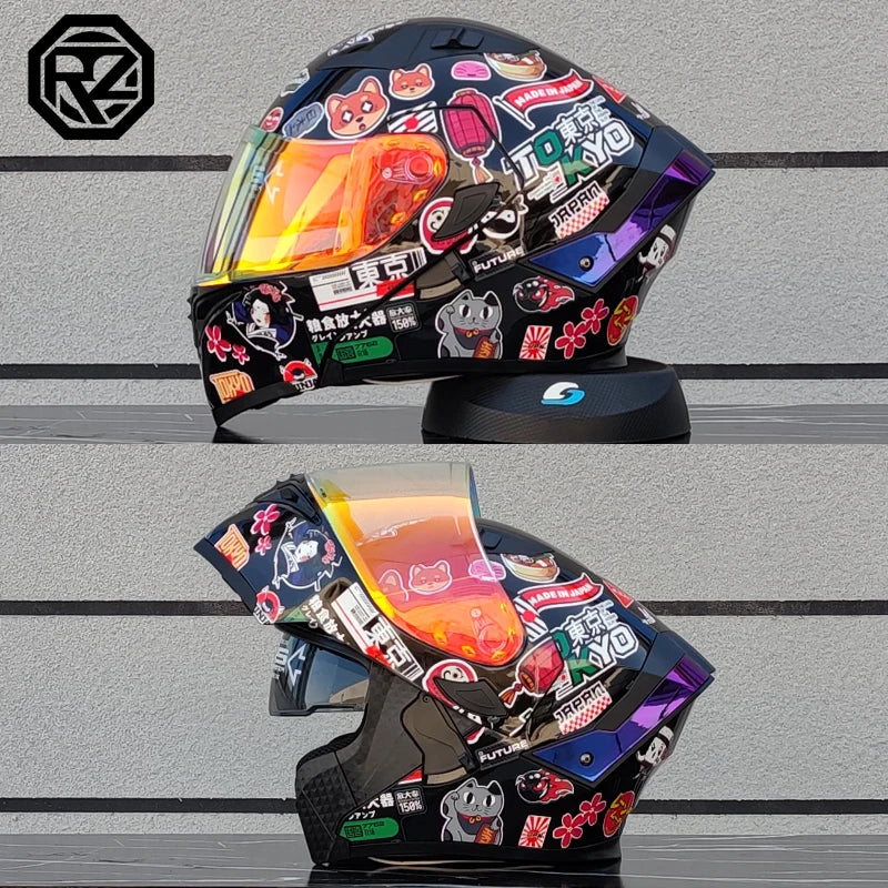 2025 ORZ Latest Motorcycle Helmet Dual Lens Modular Flip Helmet Casco para Motos Off road Racing Helmet Capacetes de Moto