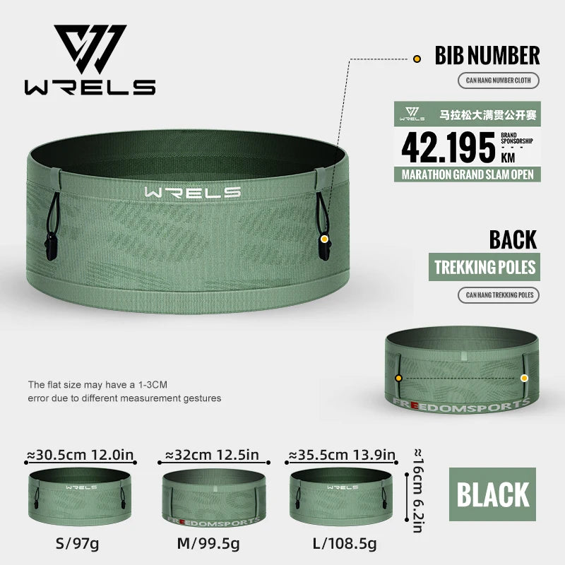 WRELS Elastic Sports Waist Bag Pack Belt Hydration Waist Pack Ultralight Waist Bag Phone Holder for Outdoor Trailing Run Bag