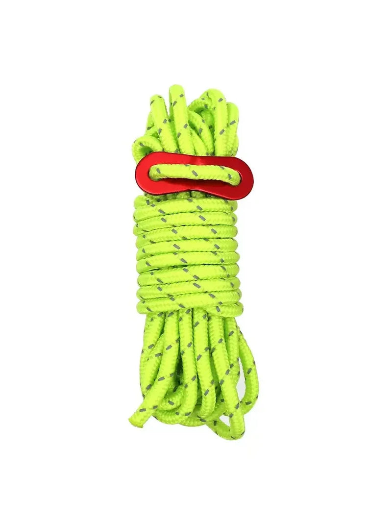 4m Outdoor Reflective Rope Wind Rope Buckle for Umbrella Tent Fixing Skylight Night Light Camping Adjustment Buckle