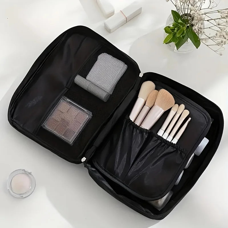 1pc Travel Large Capacity Toiletry Bag Makeup Bag Portable Luggage Organizer Multifunctional Square Bag Storage Pouch, bags