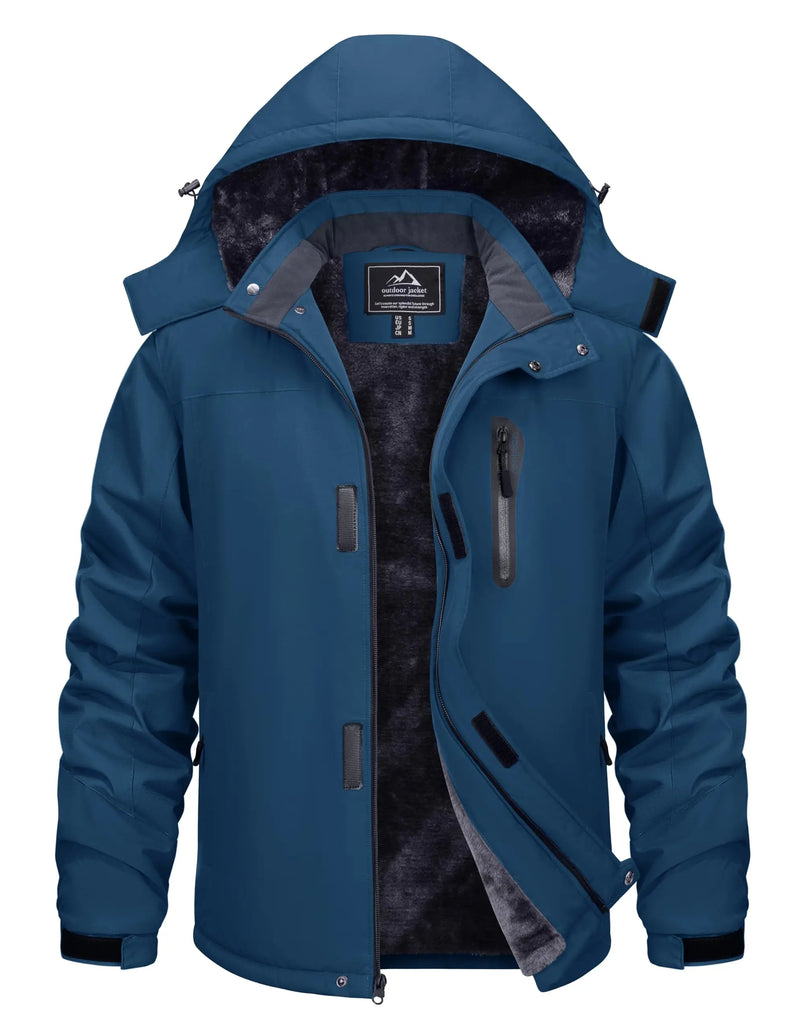 TACVASEN Winter Thicken Ski Snowboard Jacket Mens Fleece Waterproof Hiking Jackets Outdoor Mountain Trekking Windbreaker Parka