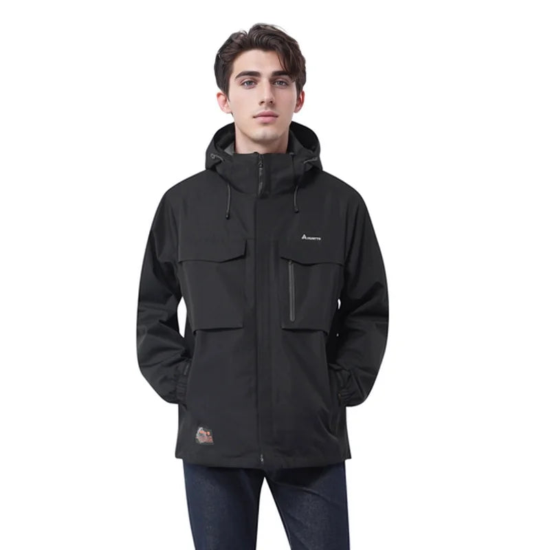 HUMTTO Outdoor Down Windbreaker Coats Warm Camping Hiking Jackets Autumn Winter Men's Jacket Waterproof Sports Hunting Jacket