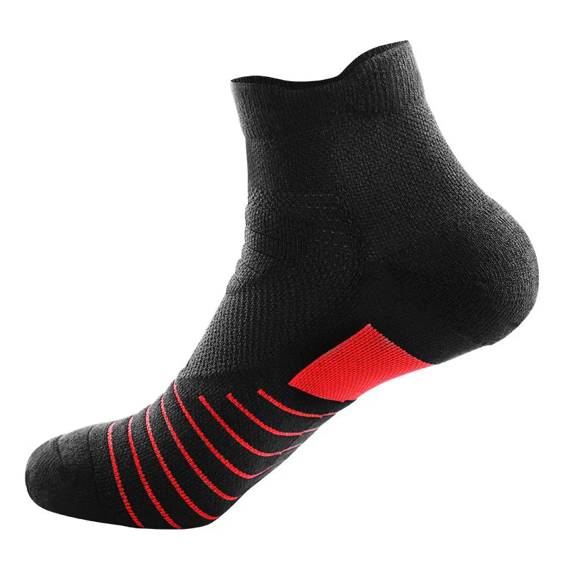 WRELS 1/2/3 Pairs Athletic Ankle Socks Cushioned Moisture Wicking No Show Socks Seamless Non‑Slip Breathable Running Sports Sock