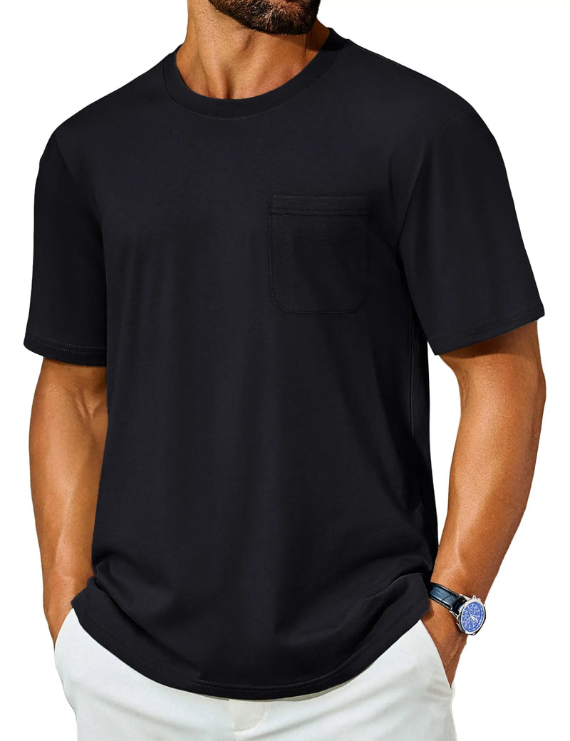 TACVASEN Men's Quick Dry T-Shirt UV Protection Short Sleeve Summer Tee With Pocket Breathable  Hiking Fishing Performance Top