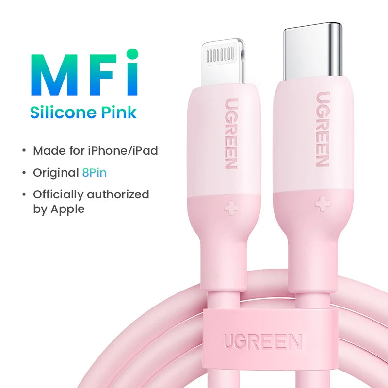 UGREEN MFi 20W PD USB C to Lightning Cable for iPhone 14 13 12 Pro Max Fast Charging for iPad Mini Phone Type C Cable