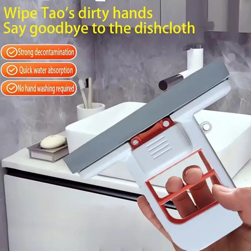 2 sets  Mini Handheld Mop – Retractable Sponge, for Dry & Wet Cleaning of Kitchen, Bathroom, Tables, Car